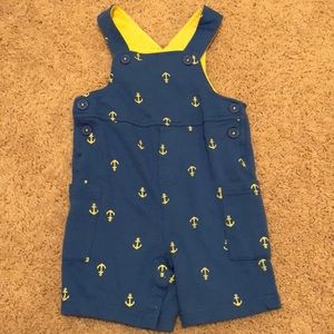 Cotton overalls with anchor design, new, size 12M